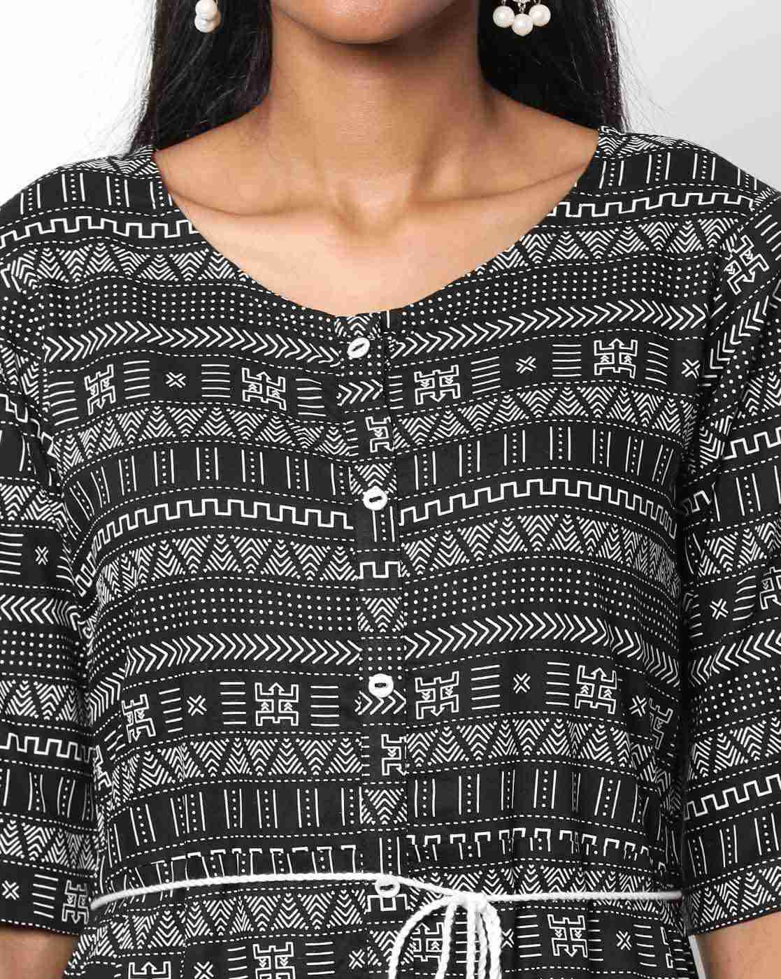 FUSION | Printed A-line Asymmetrical Kurta|2