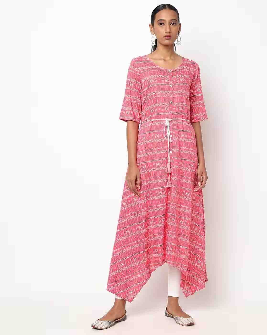 Printed A-line Asymmetrical Kurta
