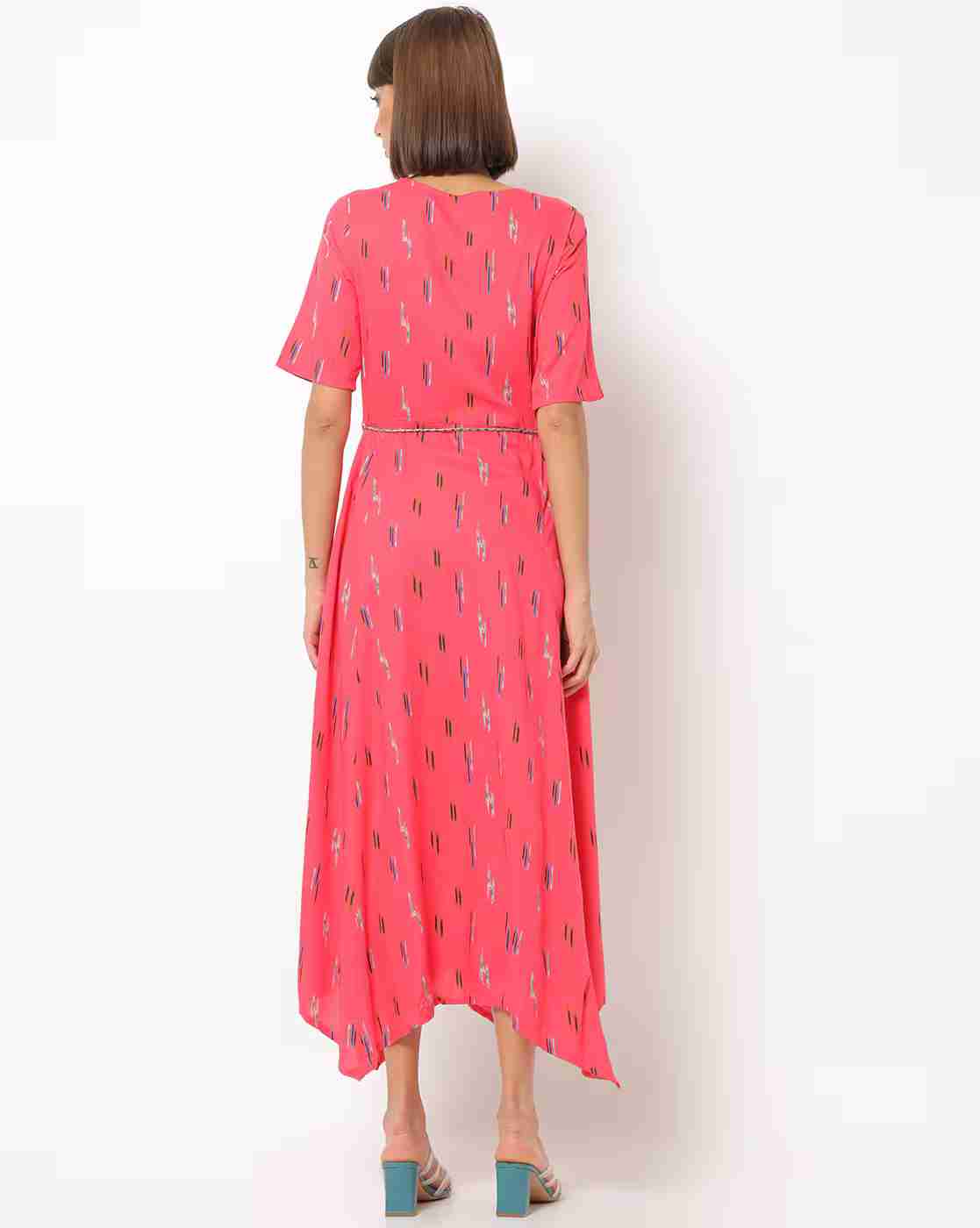 FUSION | Ikat-Woven A-line Dress with Waist Tie Up|1