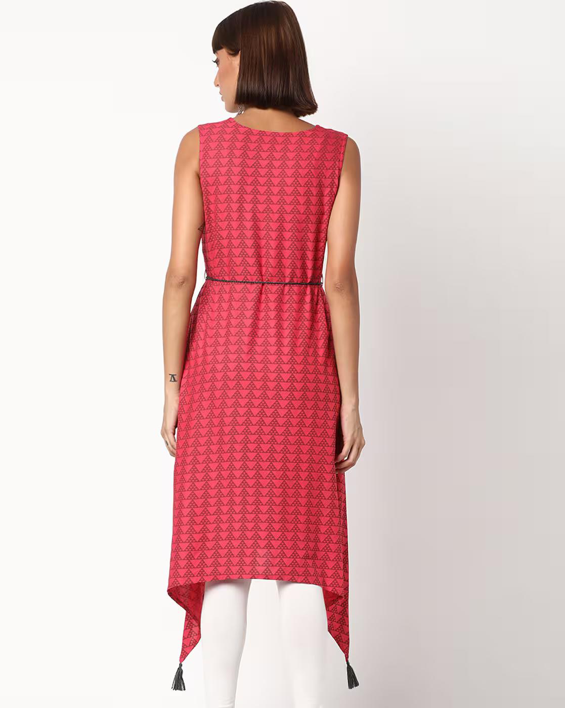 FUSION | Printed Flared Tunic with Handkerchief Hemline|2