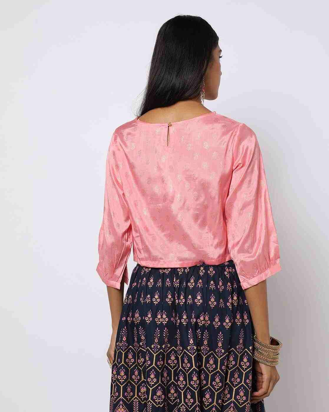 FUSION | Foil Print Round-Neck Top|1