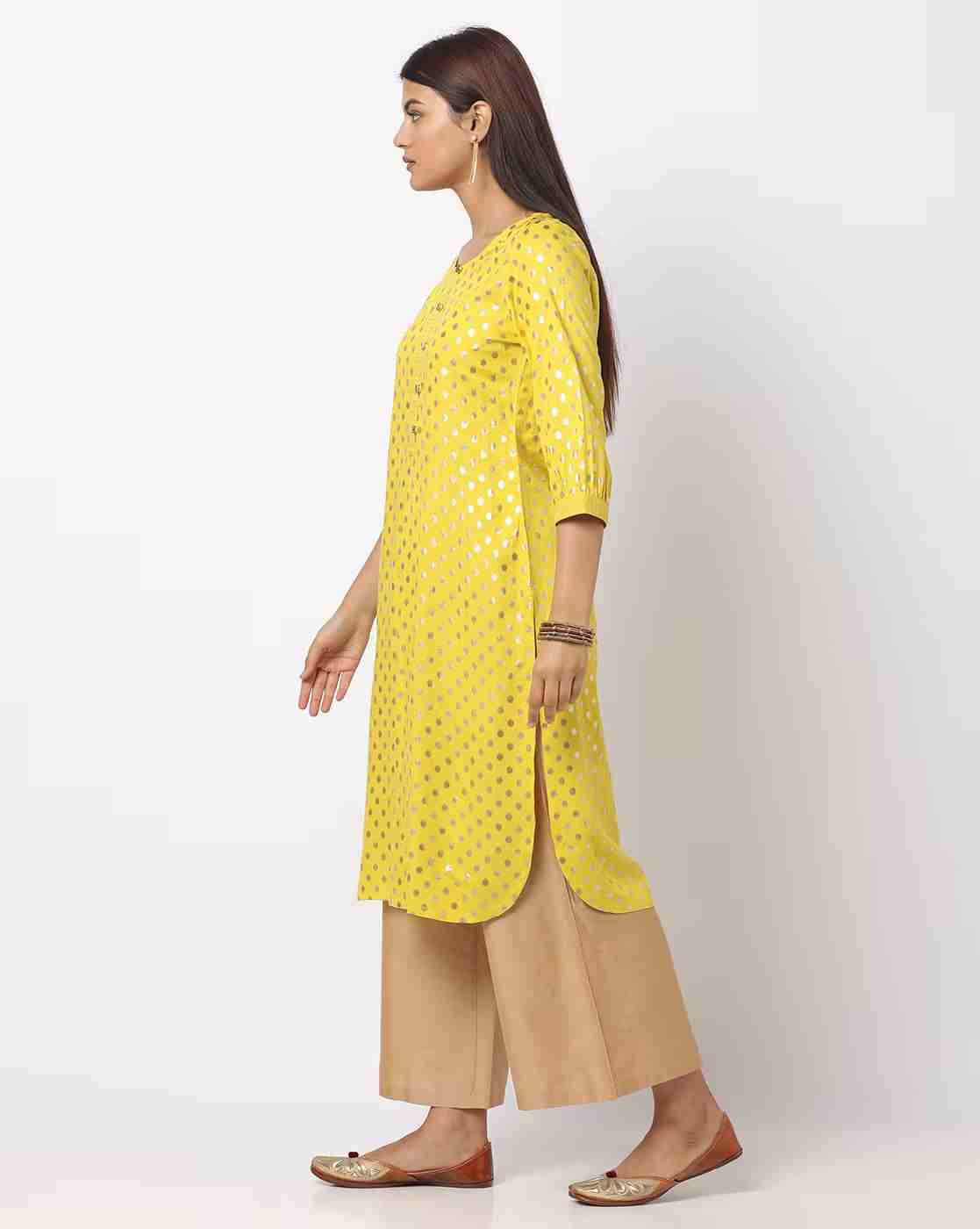 FUSION | Polka-Dot Print Straight Kurta|1
