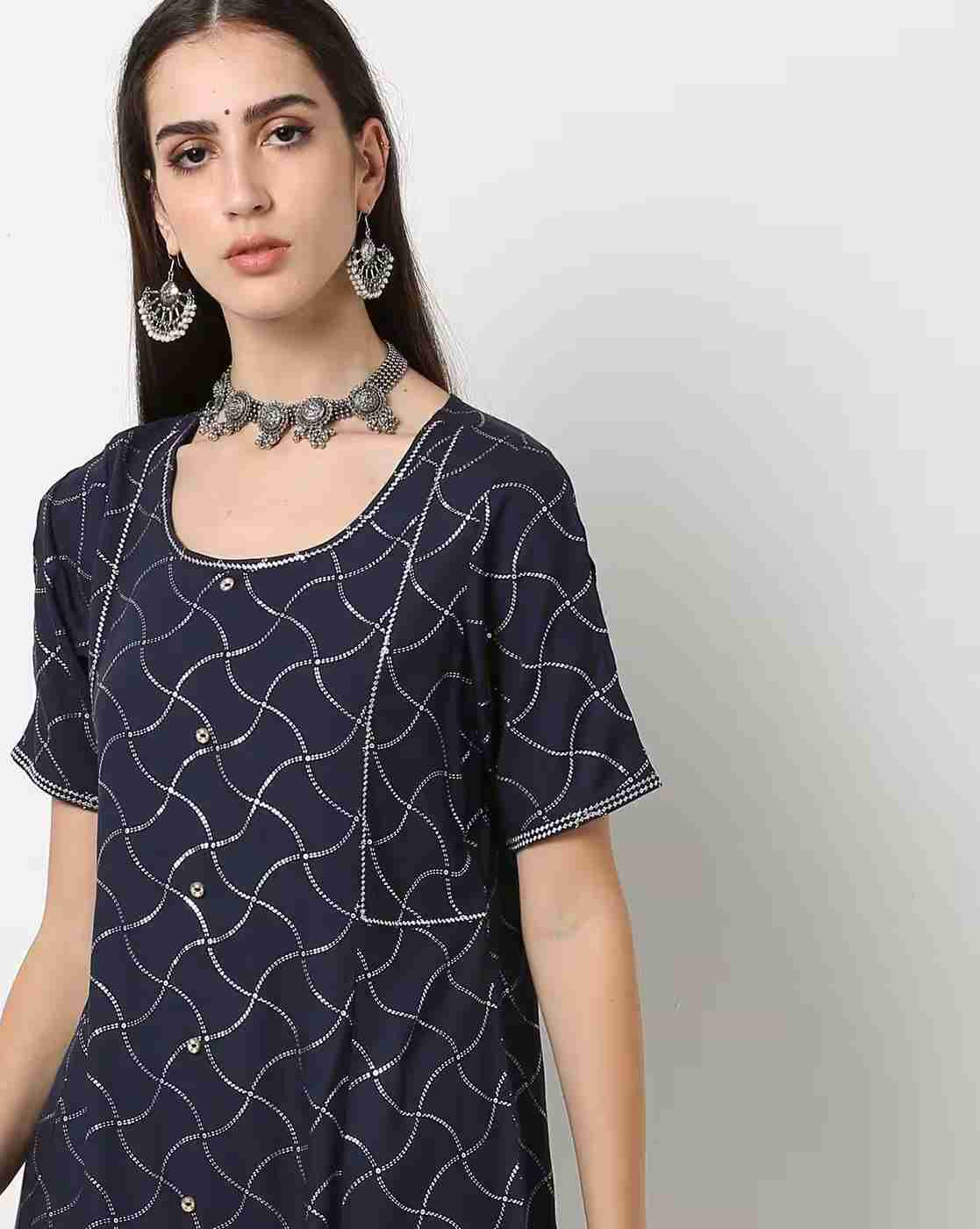 FUSION | Geometric Print Straight Kurta|3