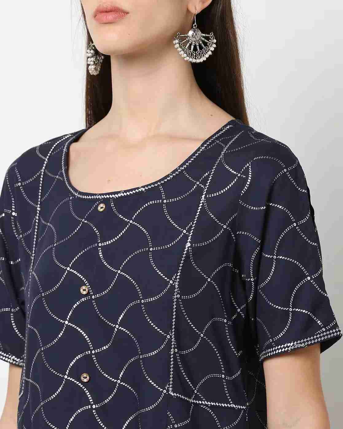 FUSION | Geometric Print Straight Kurta|4