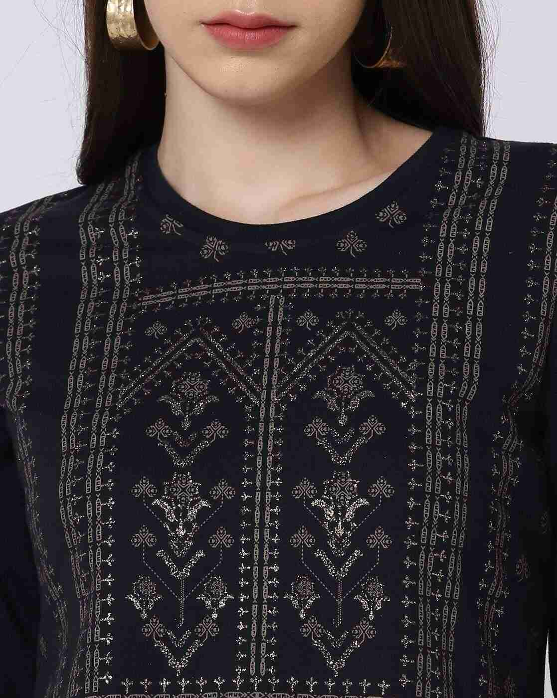 FUSION | Foil Print Straight Kurta|3