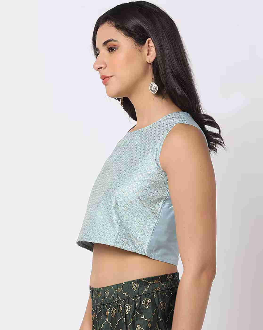 FUSION | Sequin Embellished Crop Top|1