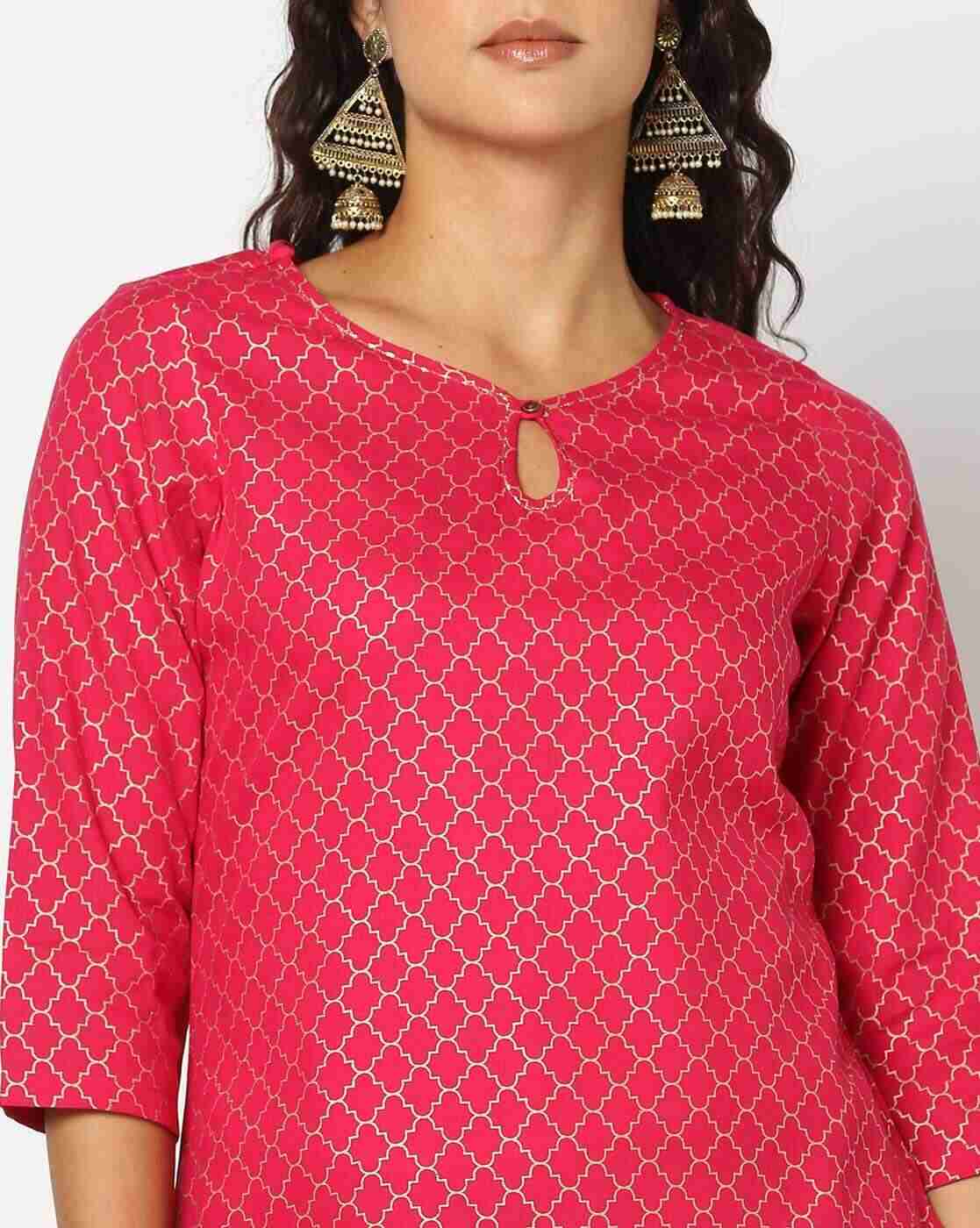 FUSION | Women Geometric Print Straight Kurta|3