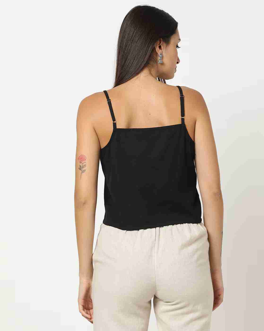 FUSION | Women Embroidered Relaxed Fit Strappy Top|2