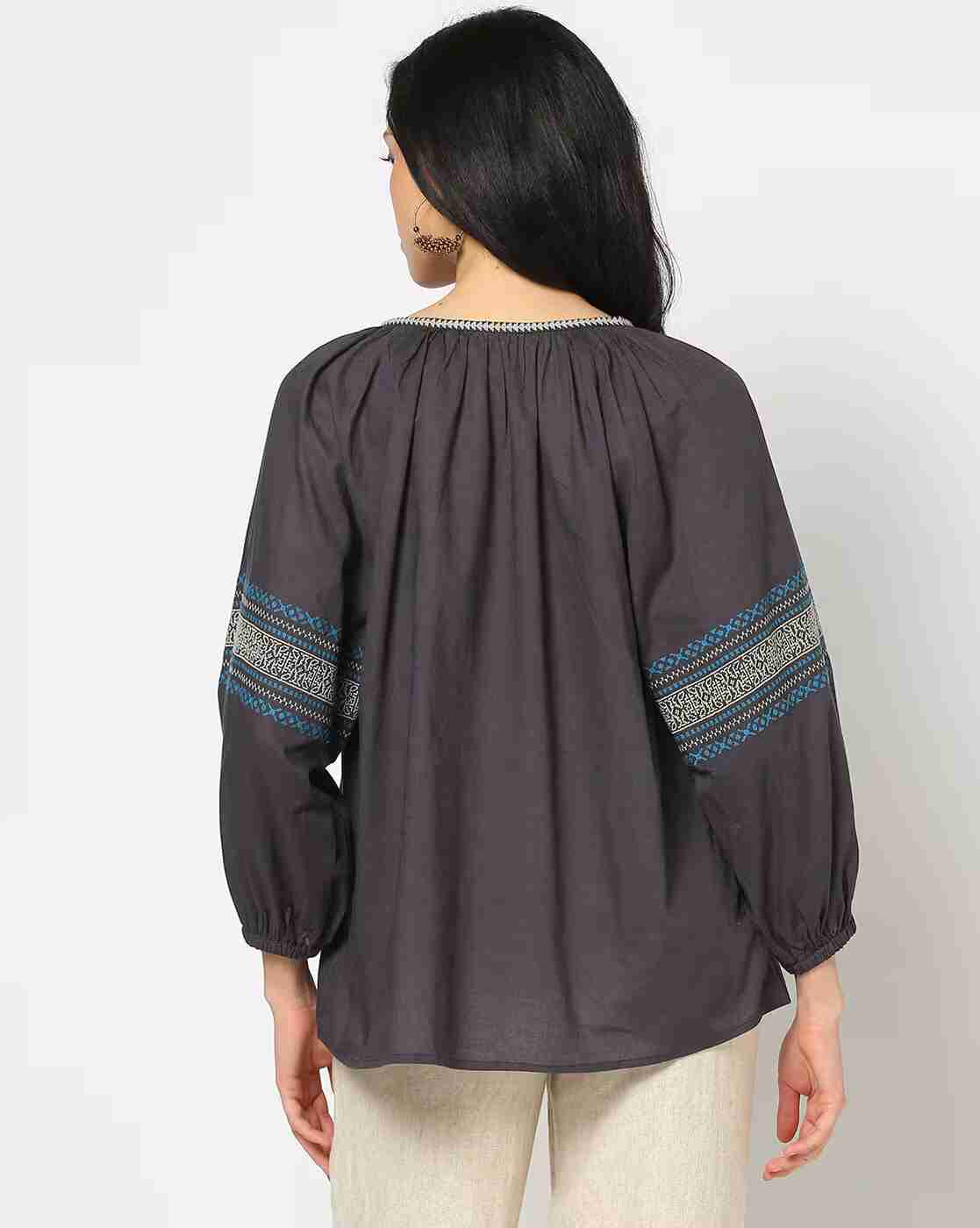 FUSION | Women Embroidered Relaxed Fit Top|2