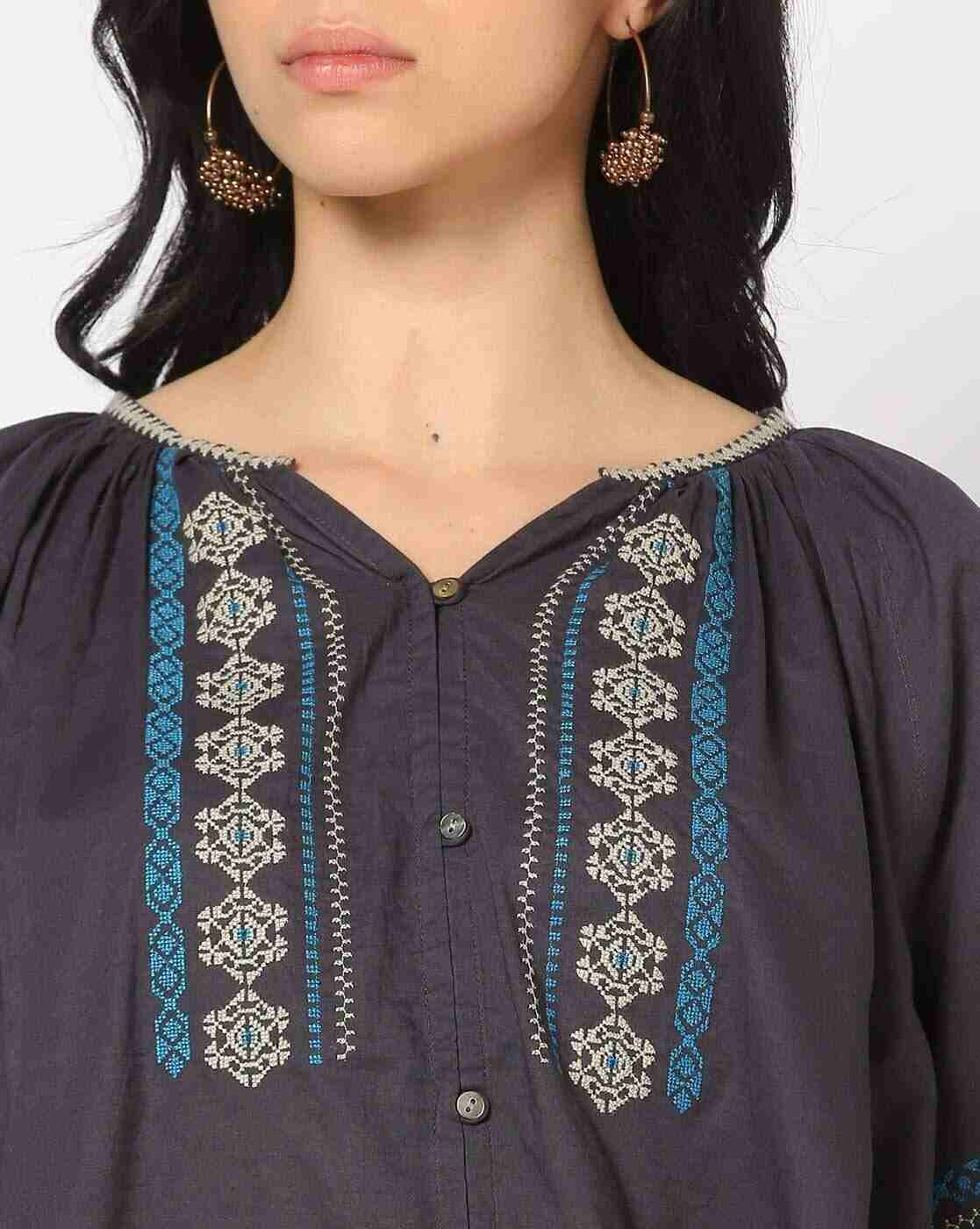 FUSION | Women Embroidered Relaxed Fit Top|3