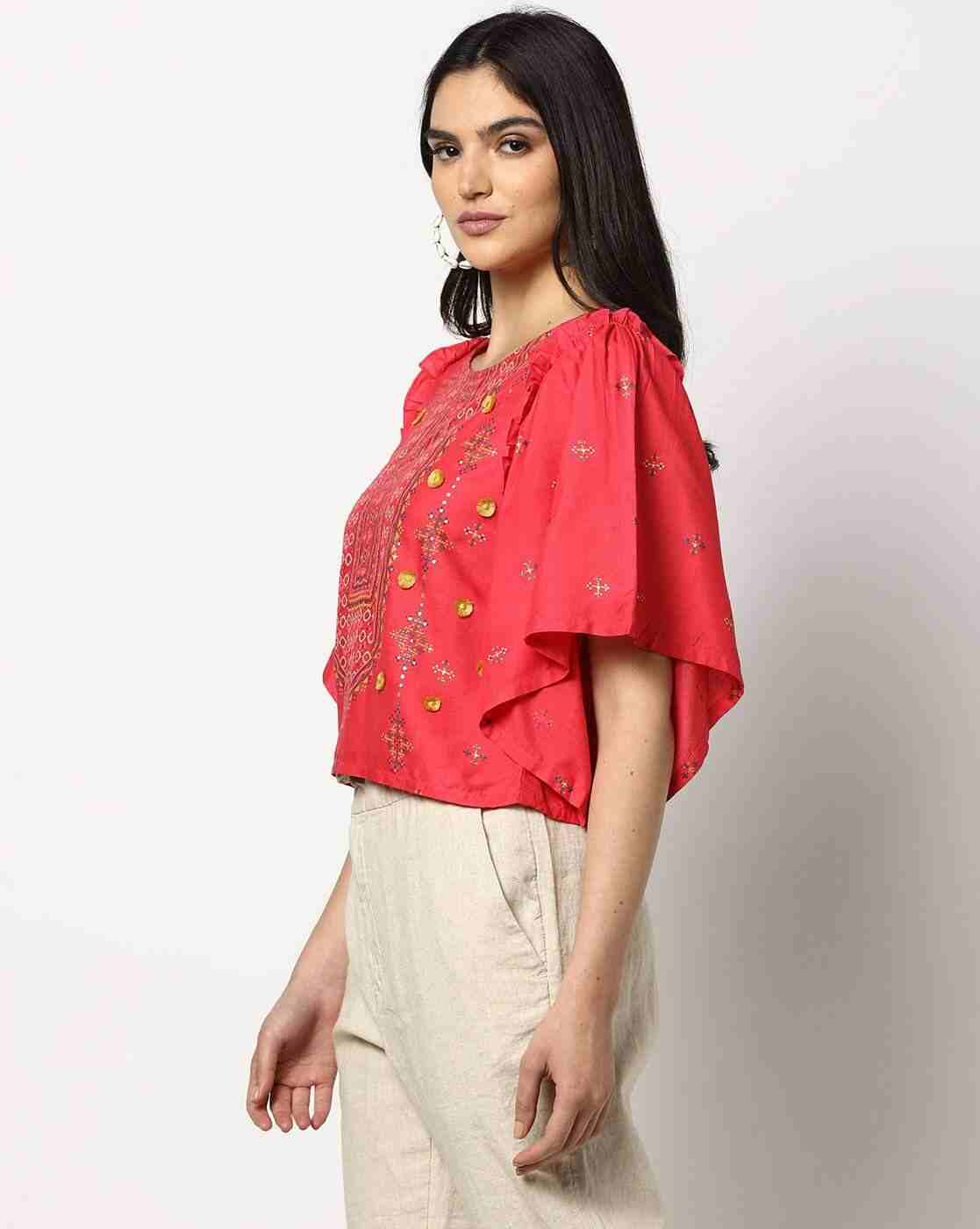 FUSION | Women Printed Relaxed Fit Top|1