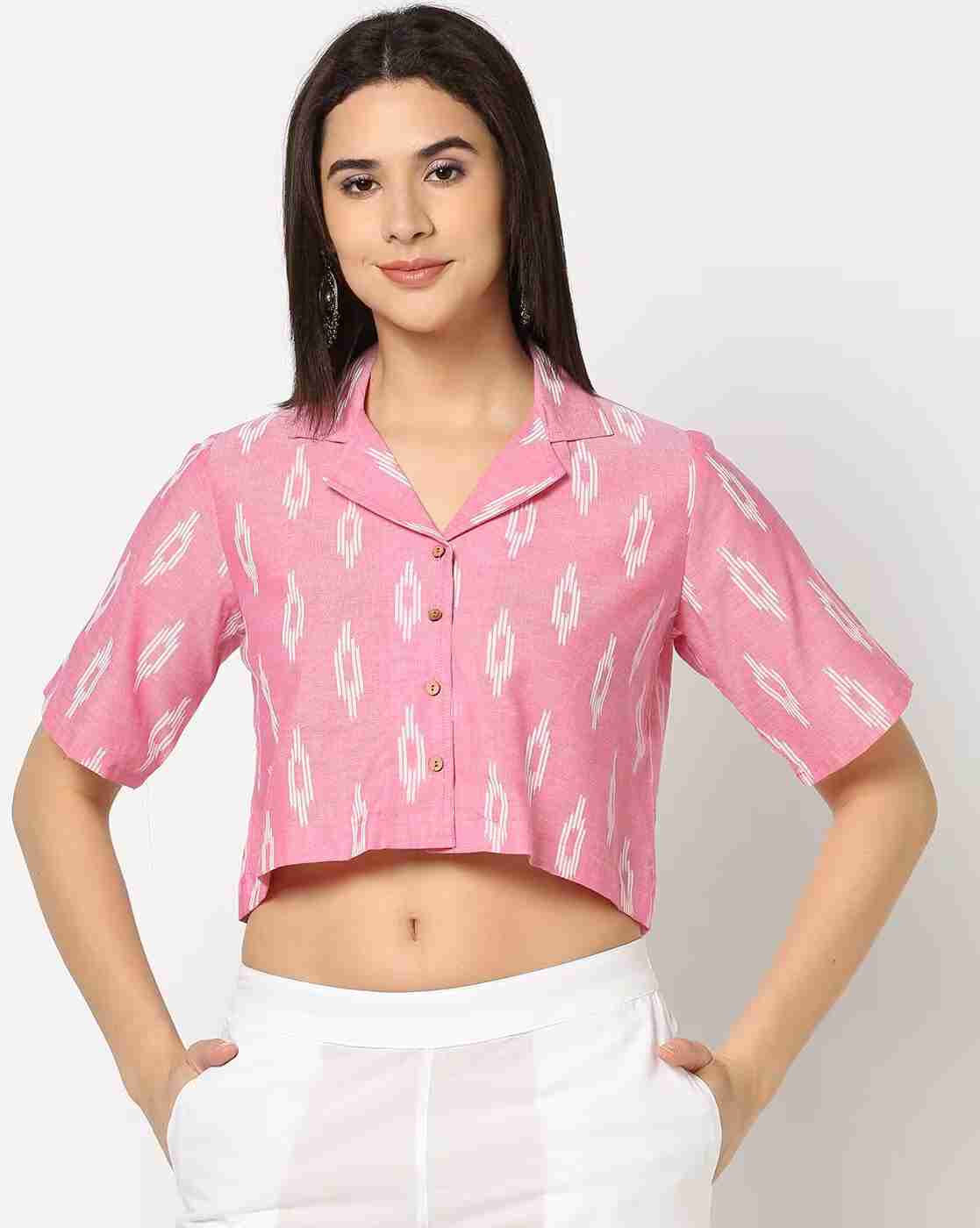 FUSION | Women Geometric Print Relaxed Fit Crop Top|0