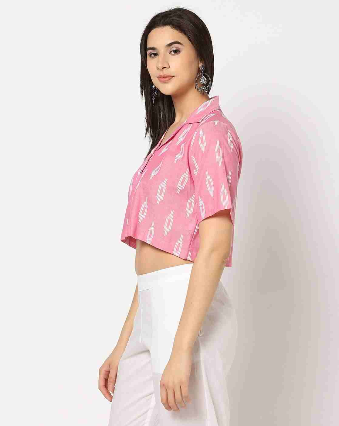 FUSION | Women Geometric Print Relaxed Fit Crop Top|1