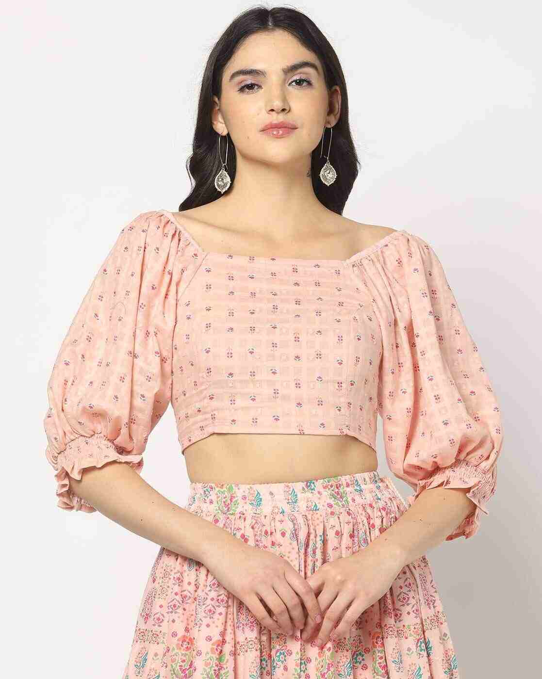 FUSION | Women Floral Print Relaxed Fit Crop Top|3