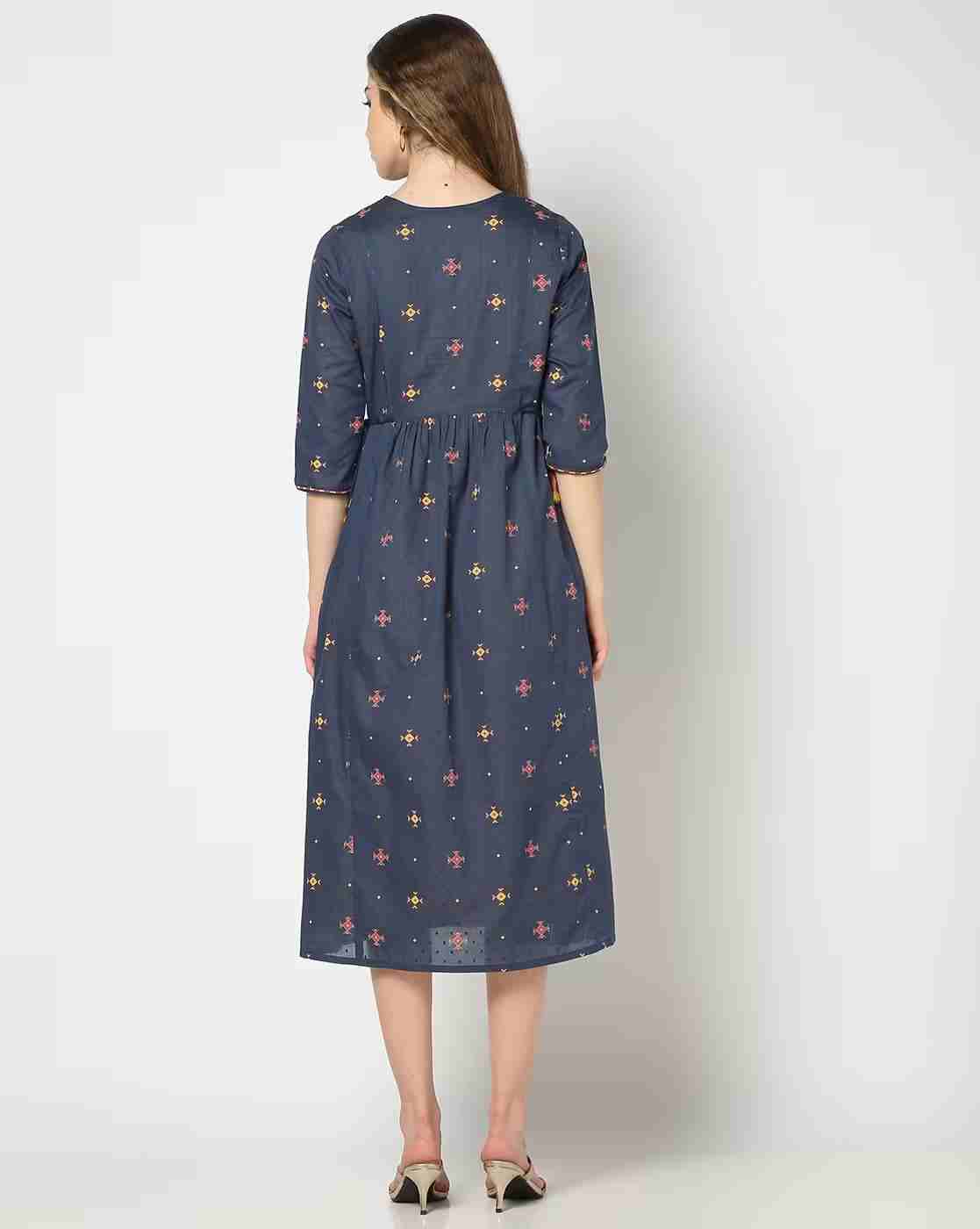 FUSION | Women Embroidered Dress with Inner Slip|2