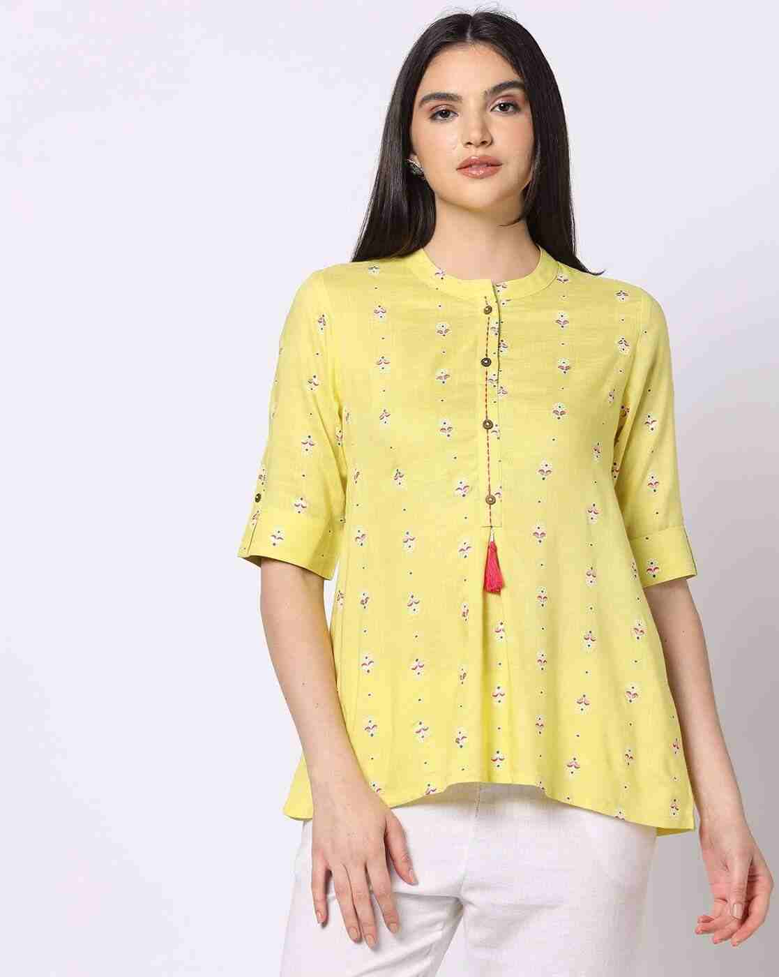 FUSION | Women Floral Print A-line Kurti|0