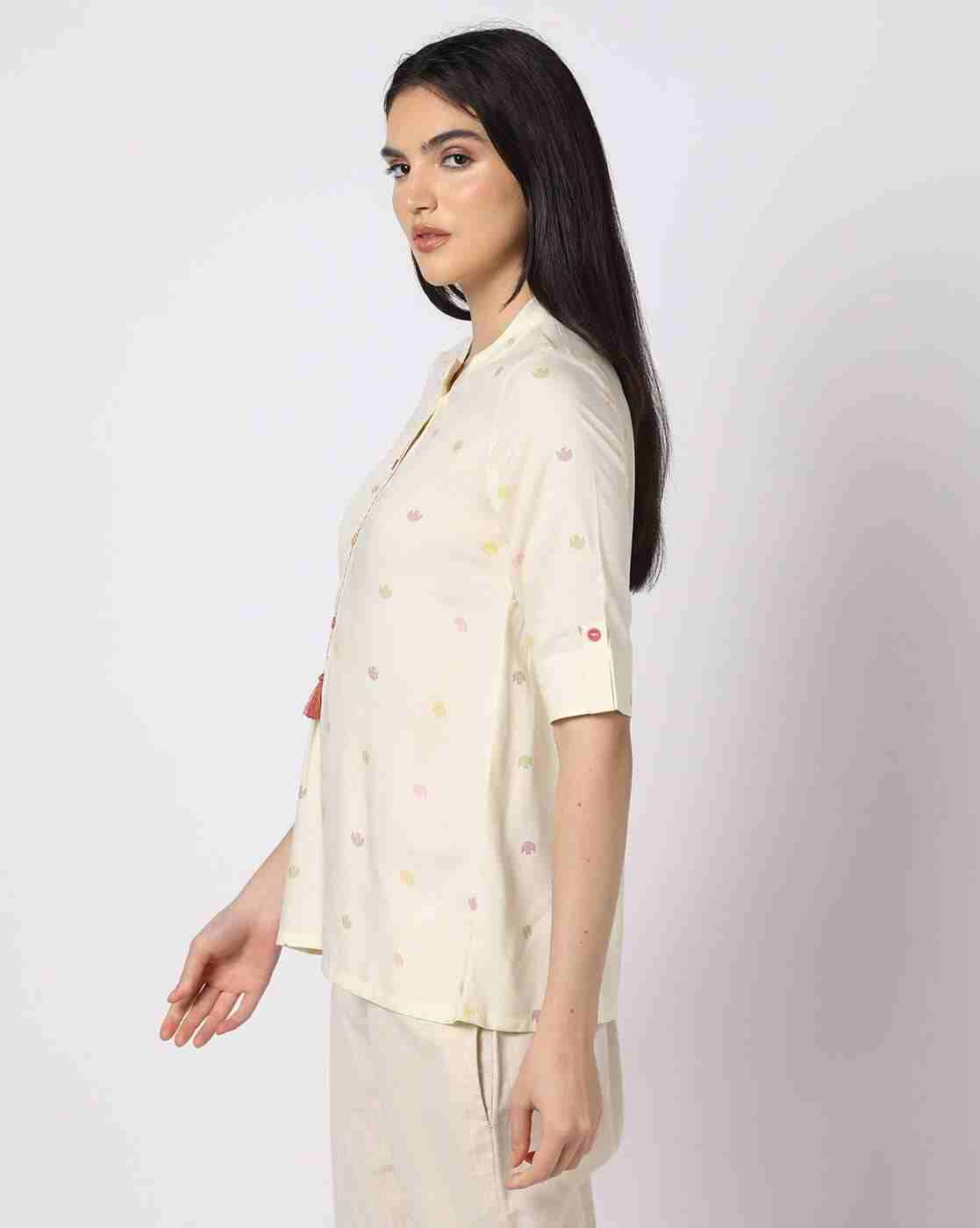 FUSION | Women Micro Print A-Line Kurti|1