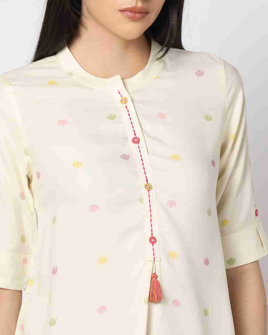 FUSION | Women Micro Print A-Line Kurti|3