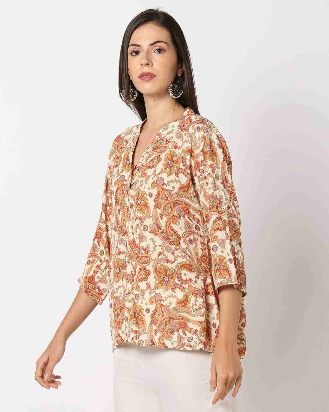FUSION | Women Paisley Print A-Line Tunic|1