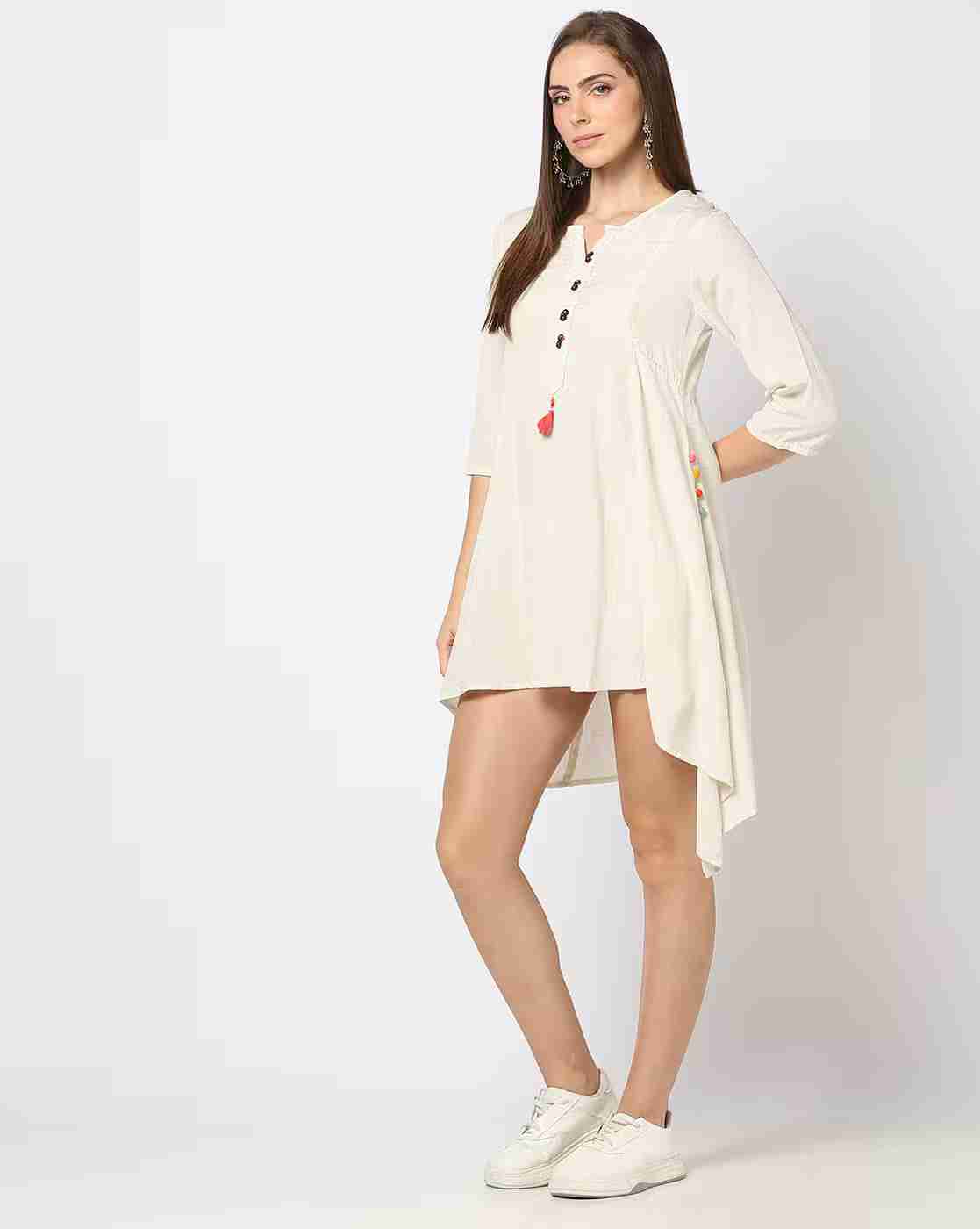 FUSION | Women Shift Dress with Mandarin Collar|0