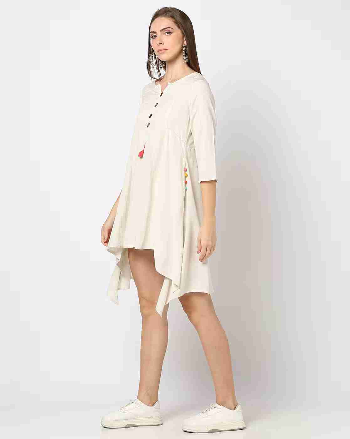 FUSION | Women Shift Dress with Mandarin Collar|1