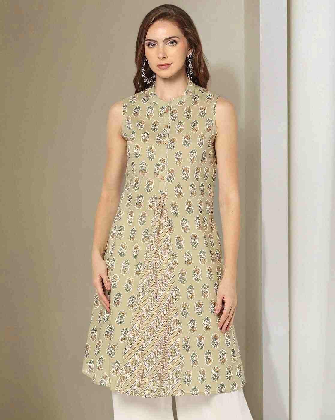 FUSION | Women Block Print A-Line Kurta|0