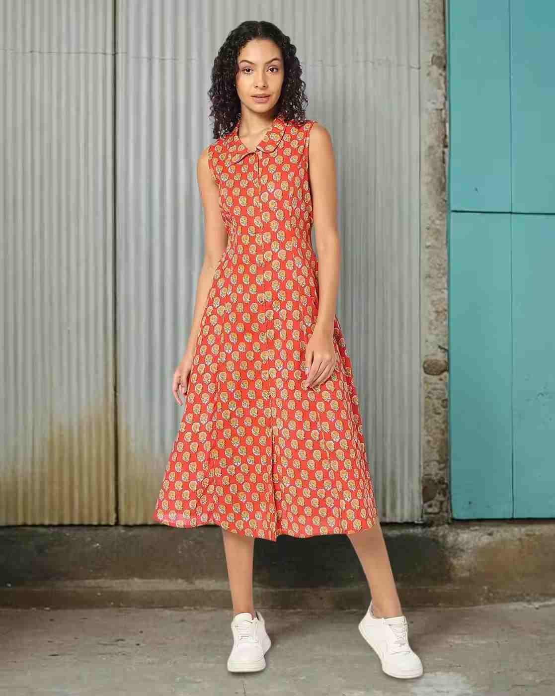 Women Floral Print Shirt Dress
