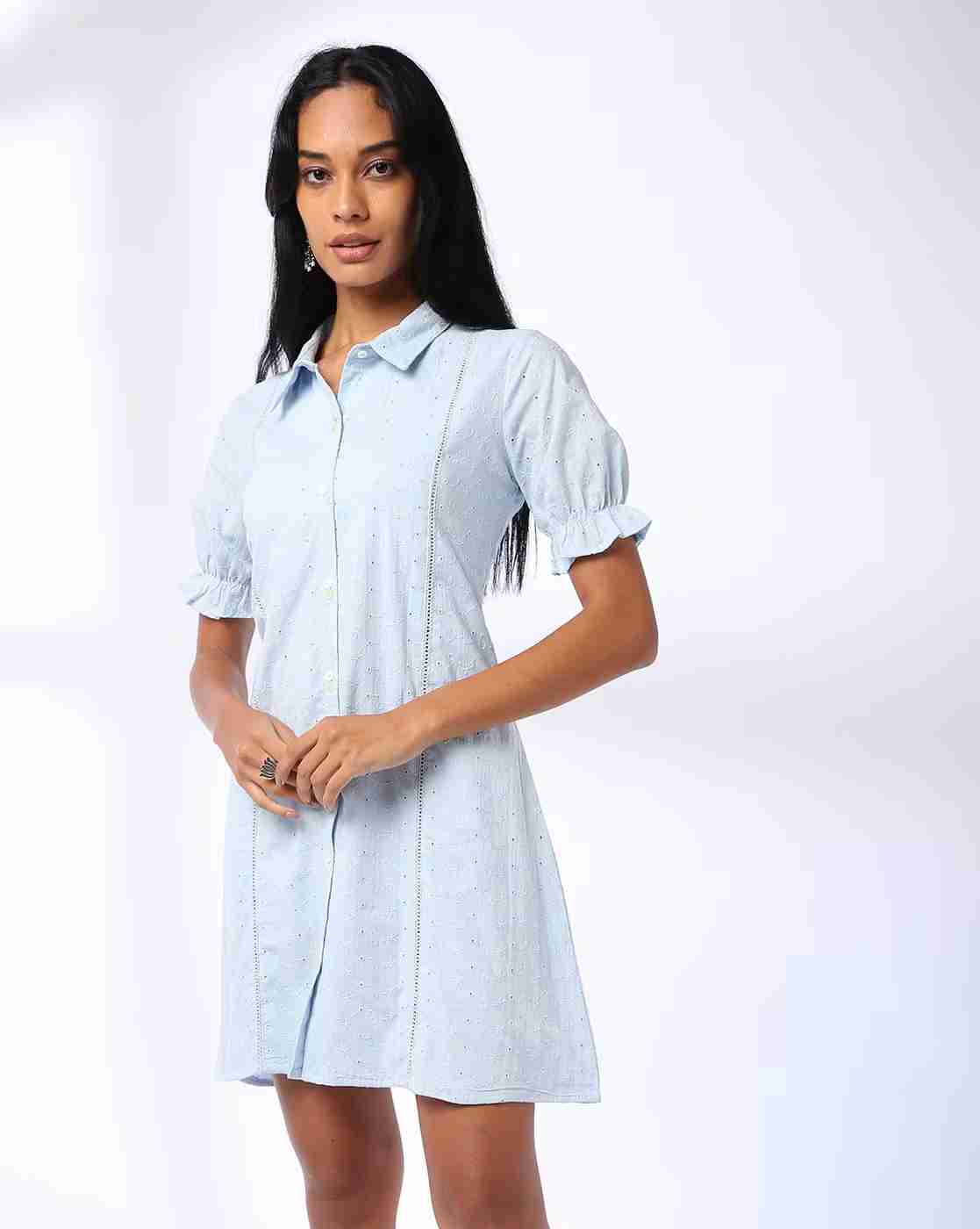 FUSION | Women Schiffli Embroidered Shirt Dress|0