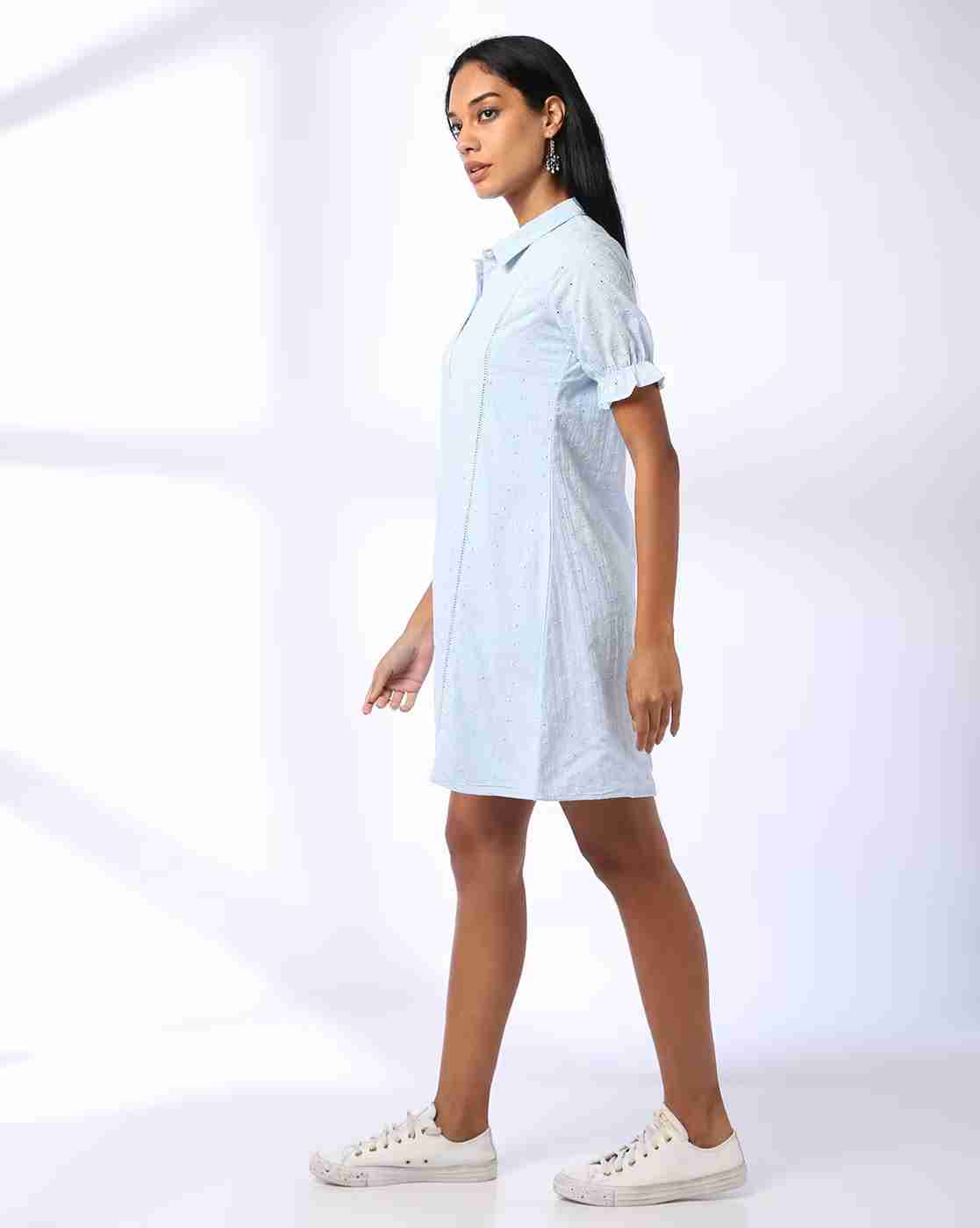 FUSION | Women Schiffli Embroidered Shirt Dress|1