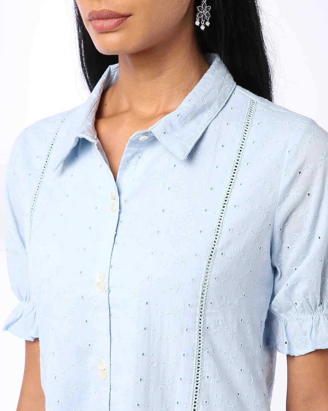 FUSION | Women Schiffli Embroidered Shirt Dress|3