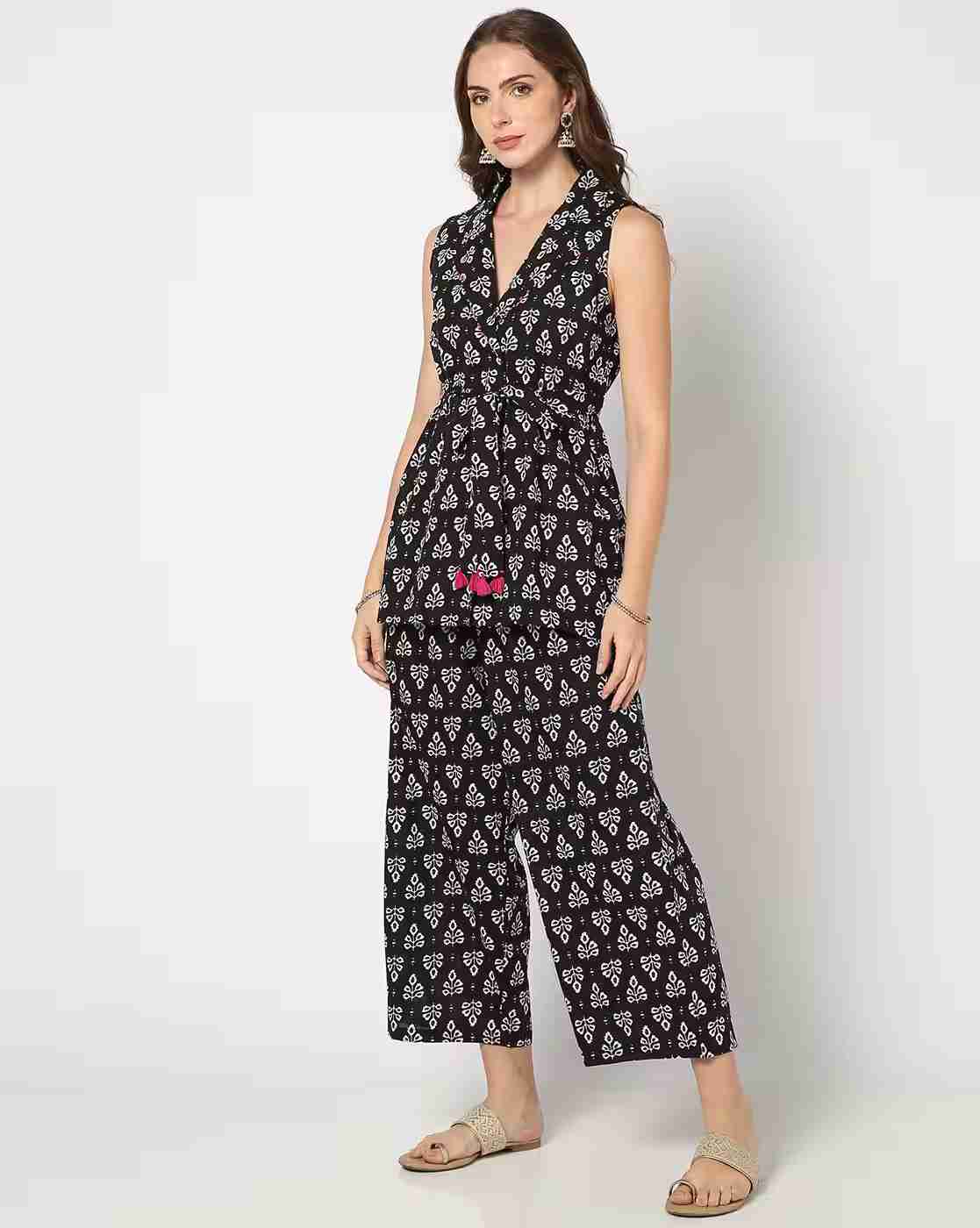 FUSION | Women Printed Co-Ord Set with Belt|0