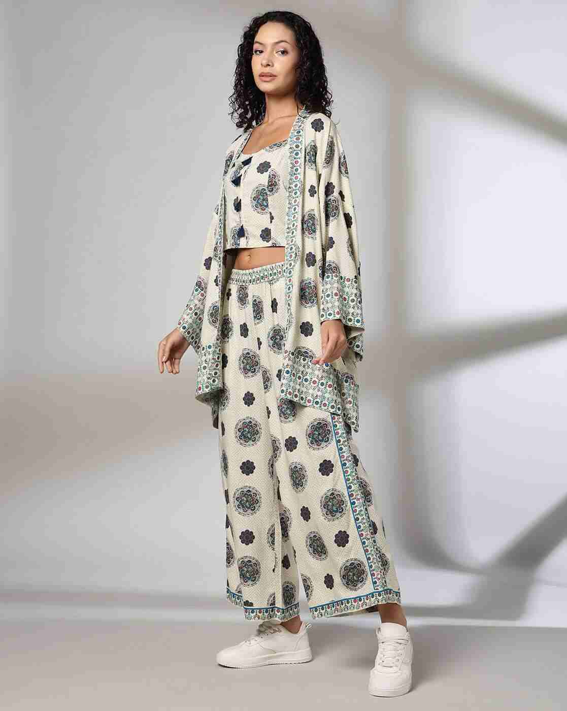 FUSION | Women Floral Print 3-Piece Co-Ord Set|1