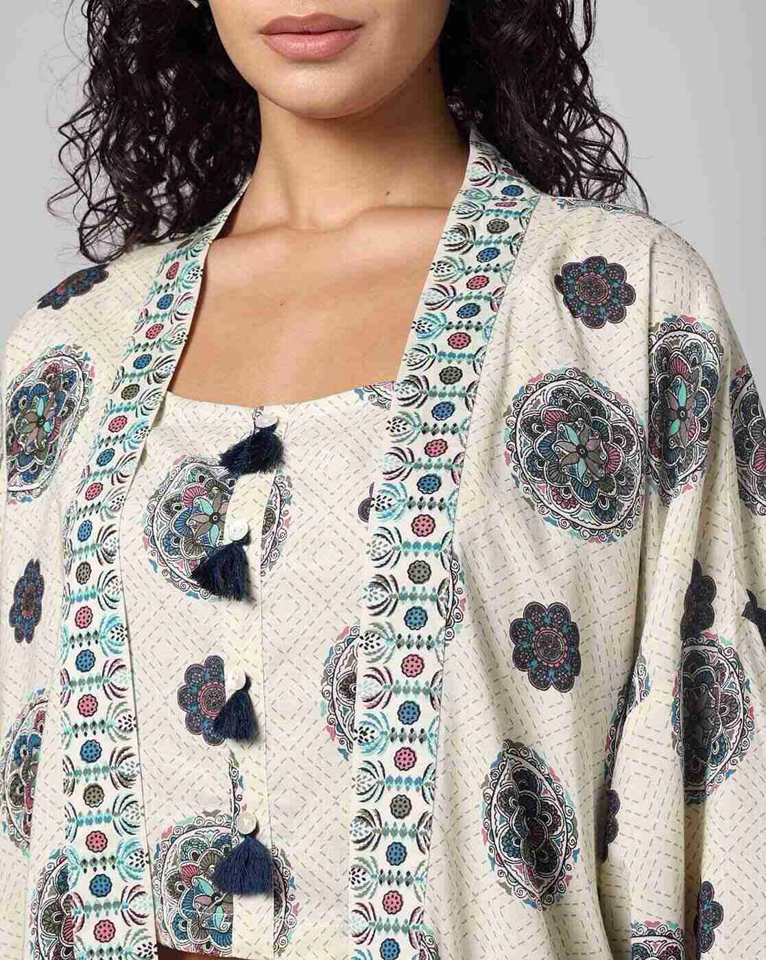 FUSION | Women Floral Print 3-Piece Co-Ord Set|4