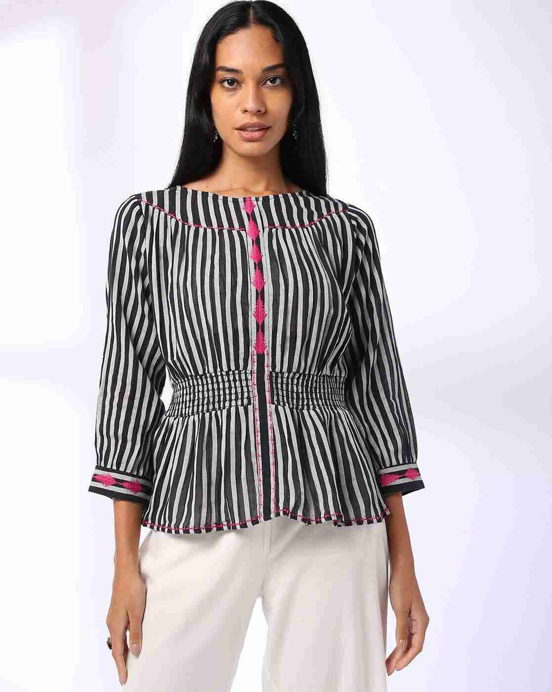 FUSION | Women Striped Relaxed Fit Top|0