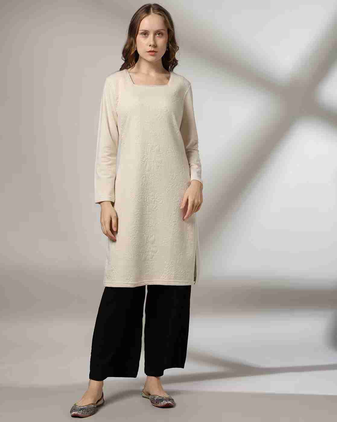 FUSION | Women Floral Patterned Straight Kurta|0