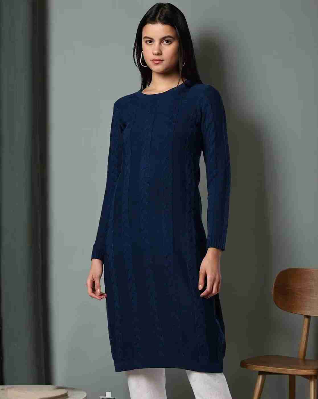 Women Cable-Knit Sweater Dress