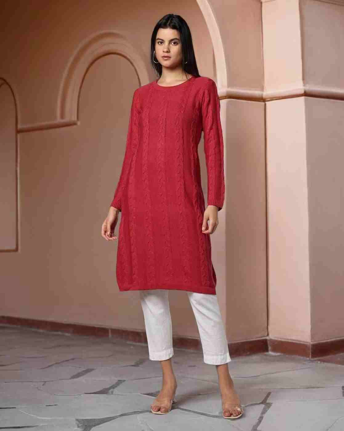 FUSION | Women Cable-Knit Sweater Dress|0