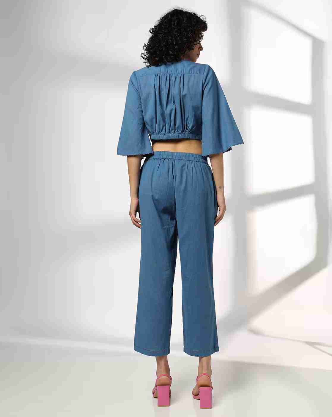 FUSION | Women Embroidered Top & Pants Set|2