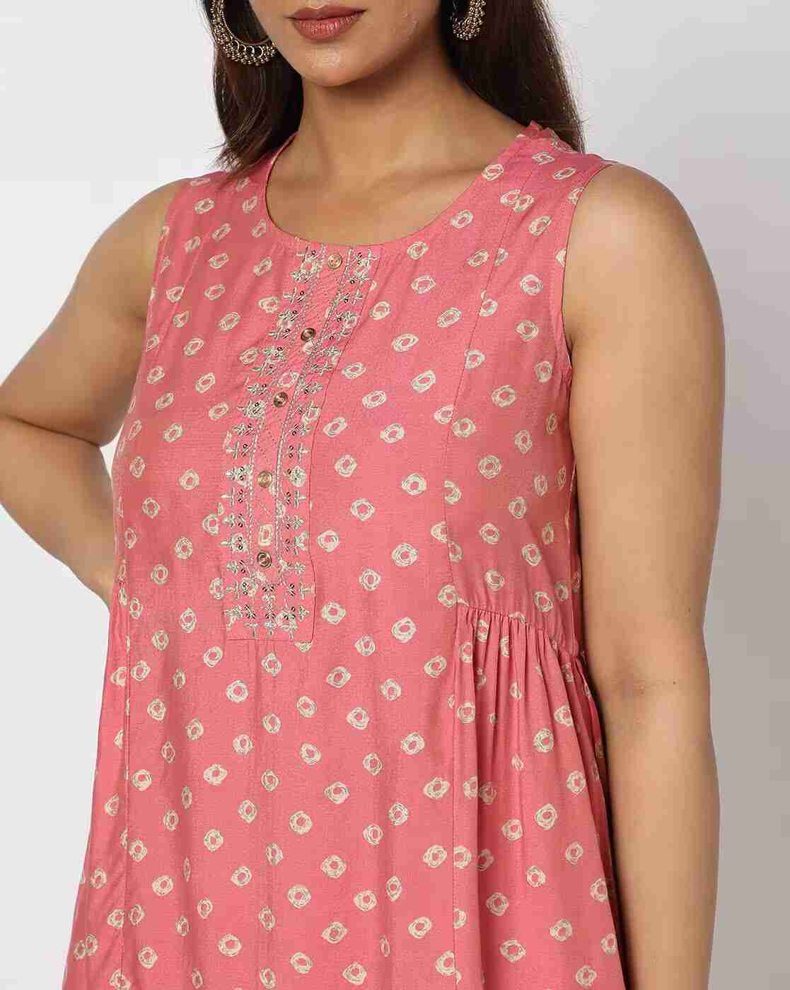 FUSION | Women Bandhani Print Kurta & Pants Co-Ord Set|3