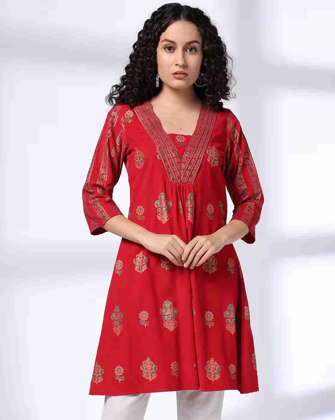FUSION | Women Printed A-Line Kurta|0