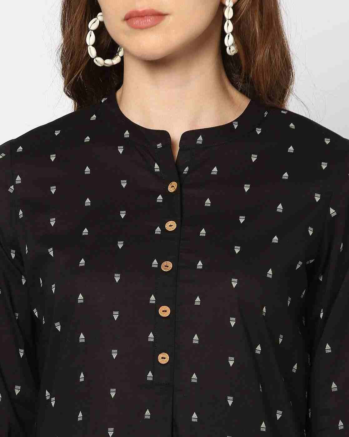 FUSION | Women Printed A-Line Kurta with Pants|3