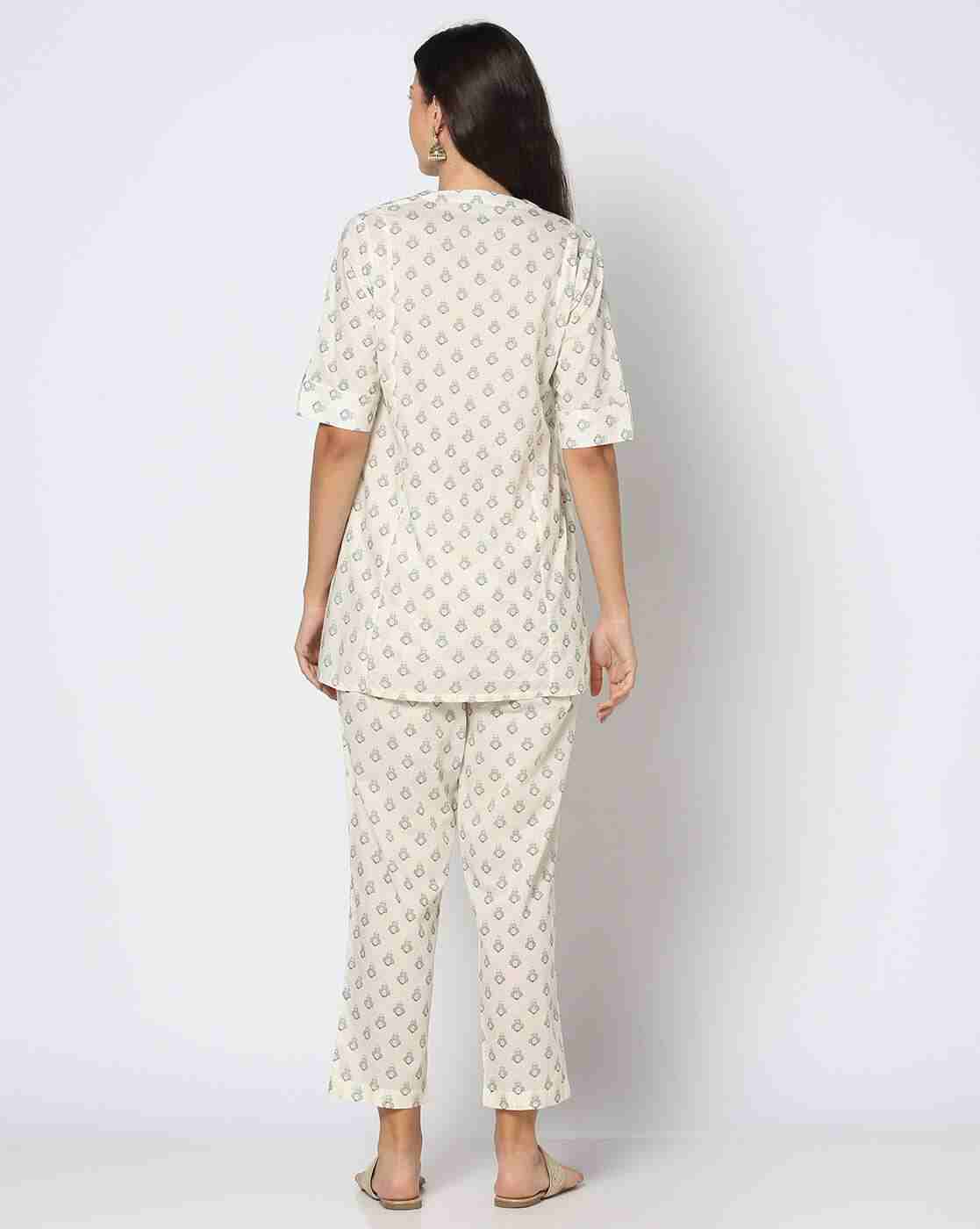 FUSION | Women Printed A-Line Kurta with Pants|2