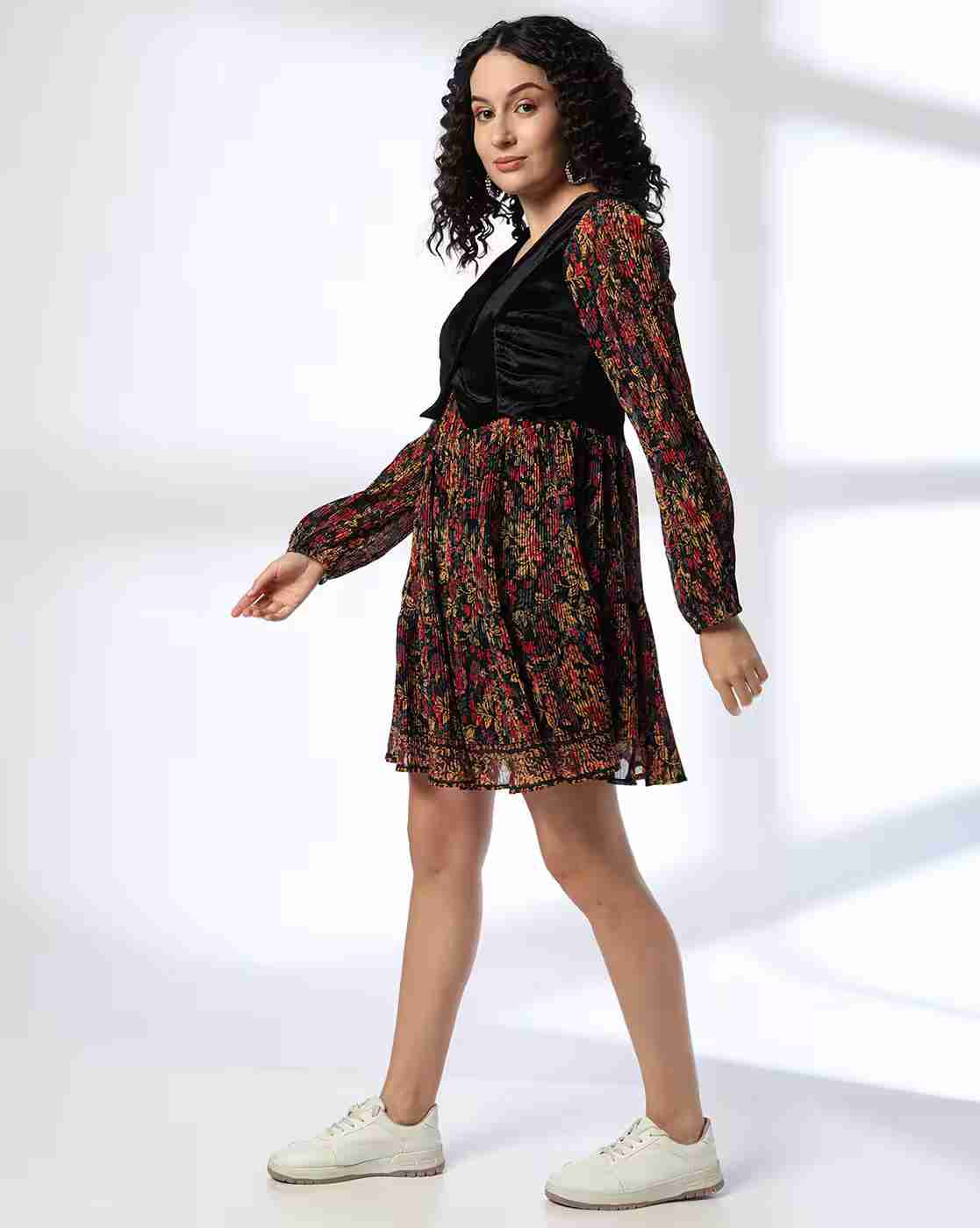 FUSION | Women Floral Print Fit & Flare Dress|1