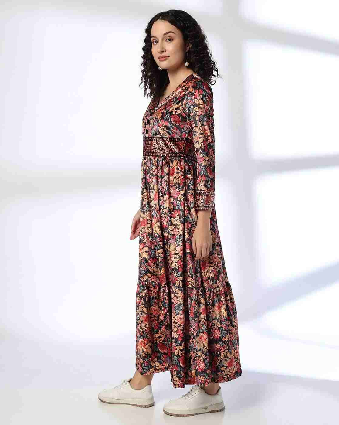 FUSION | Women Floral Print Tiered Dress|1