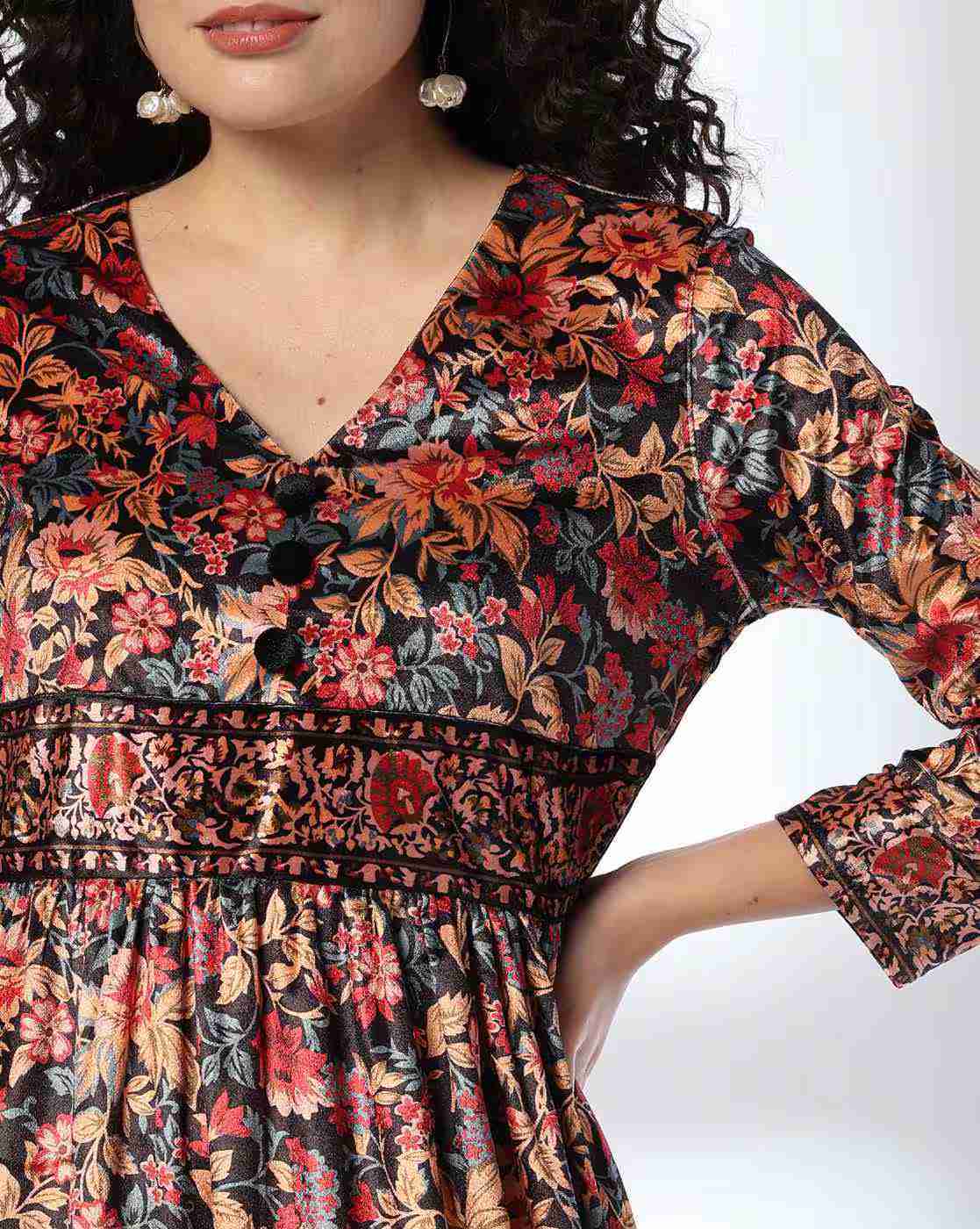 FUSION | Women Floral Print Tiered Dress|3