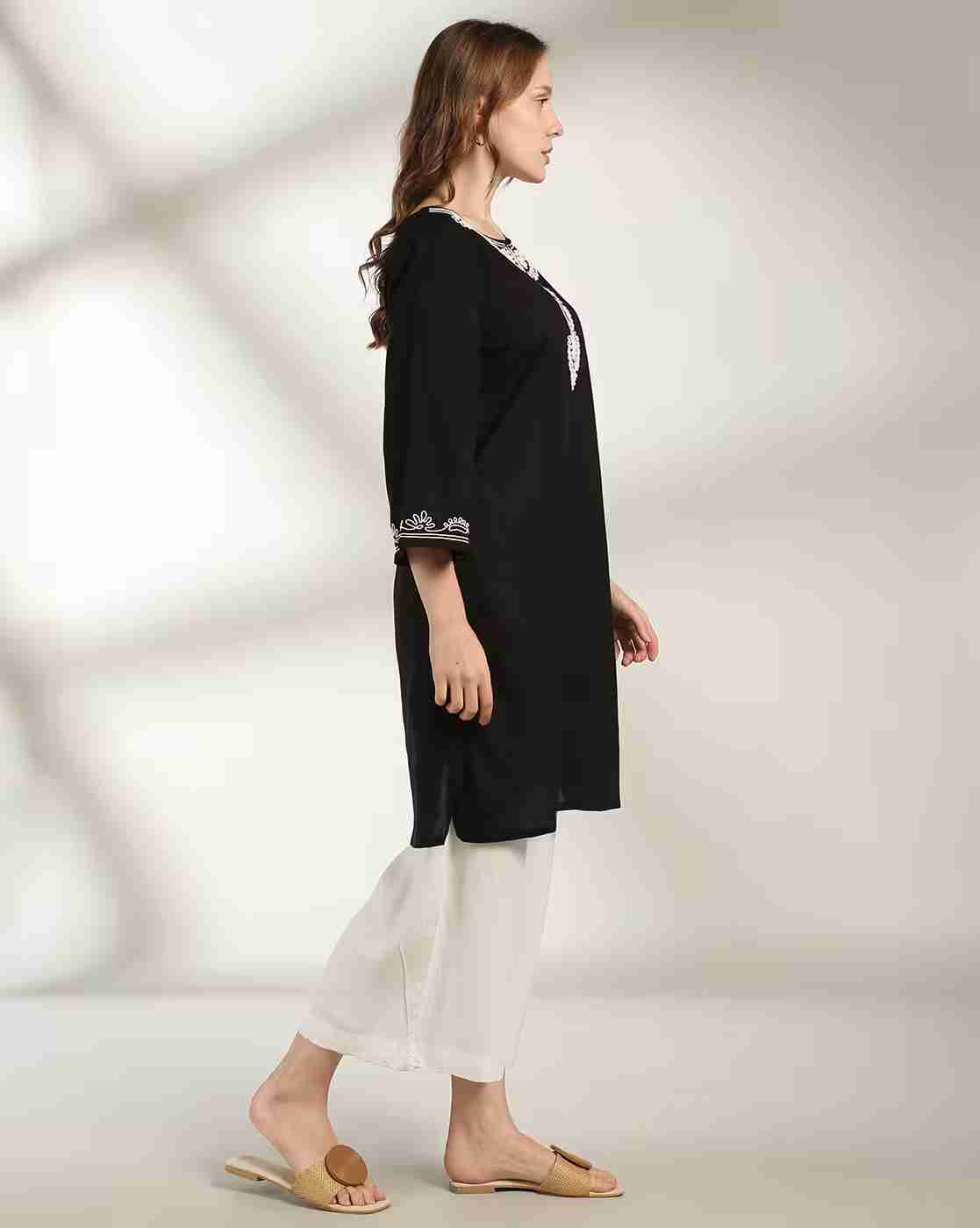 FUSION | Women Embroidered Straight Kurta|1