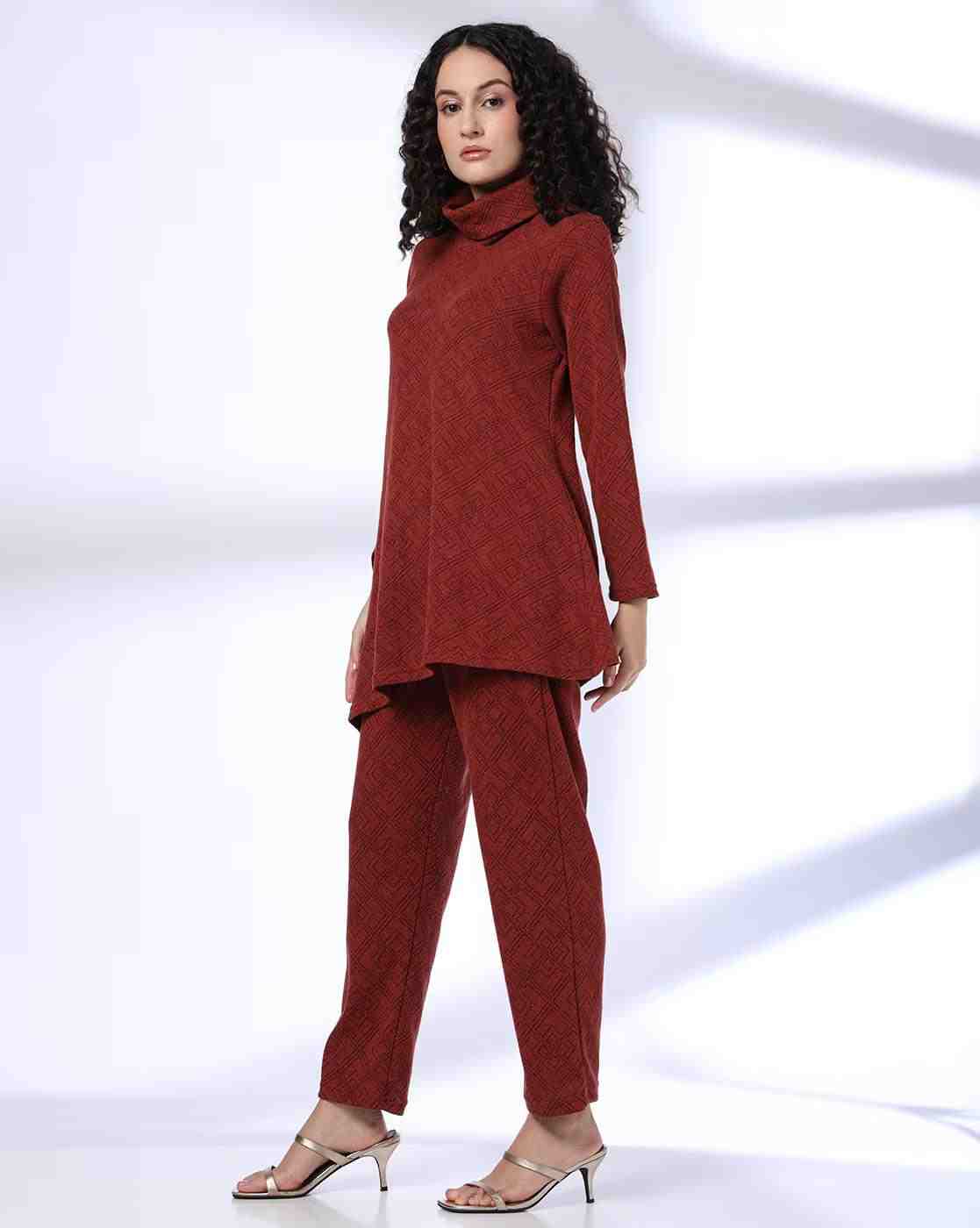 FUSION | Women Geometric Pattern Top & Pant Set|1