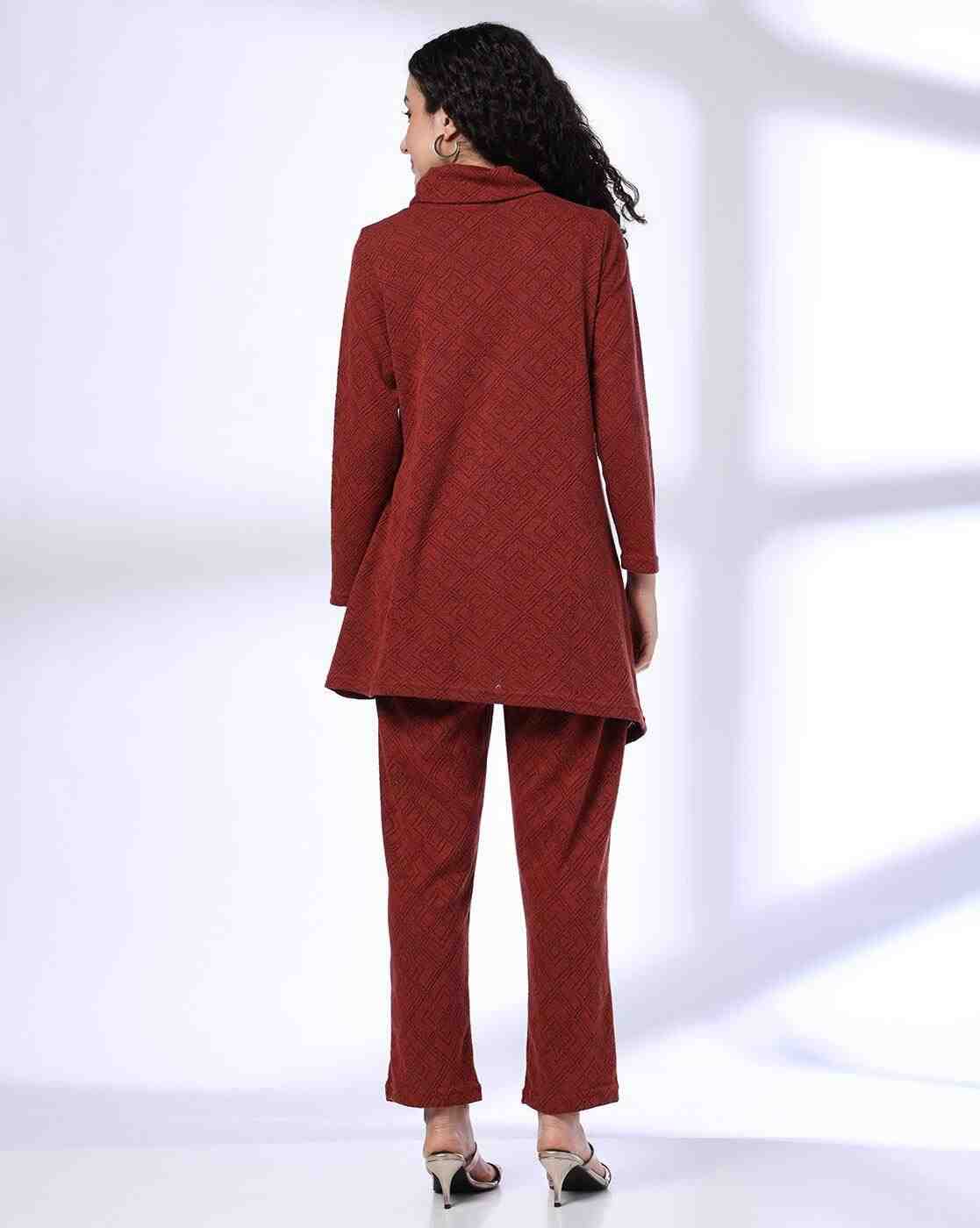 FUSION | Women Geometric Pattern Top & Pant Set|2