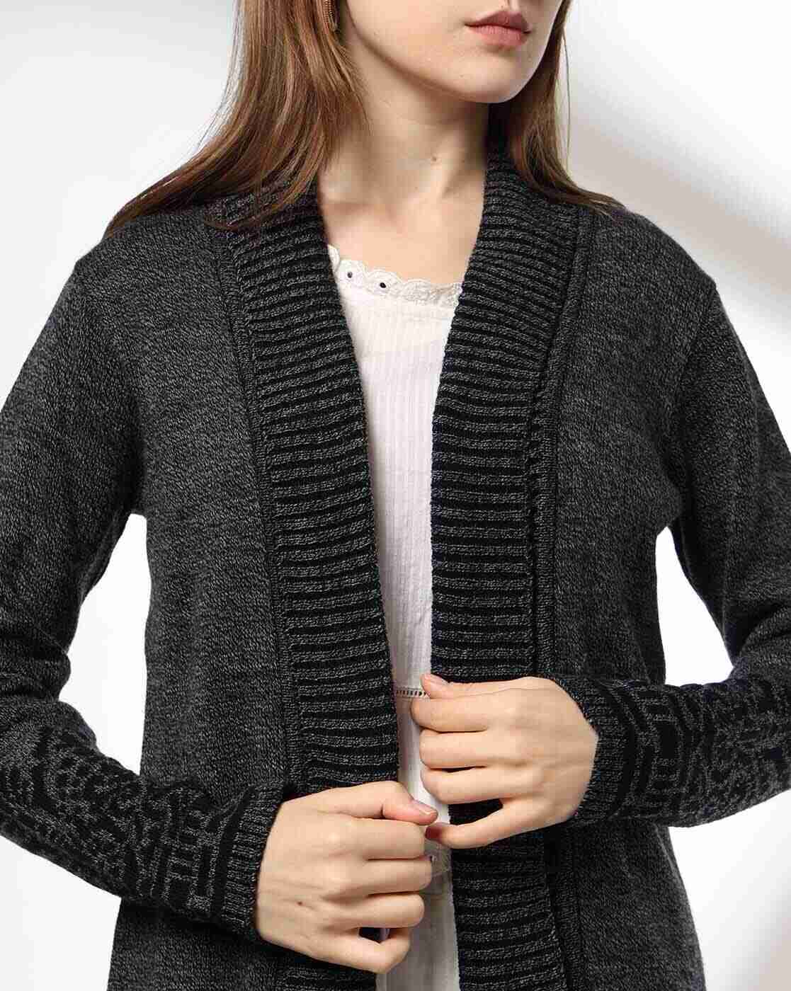 FUSION | Women Knitted Open-Front Shrug|3