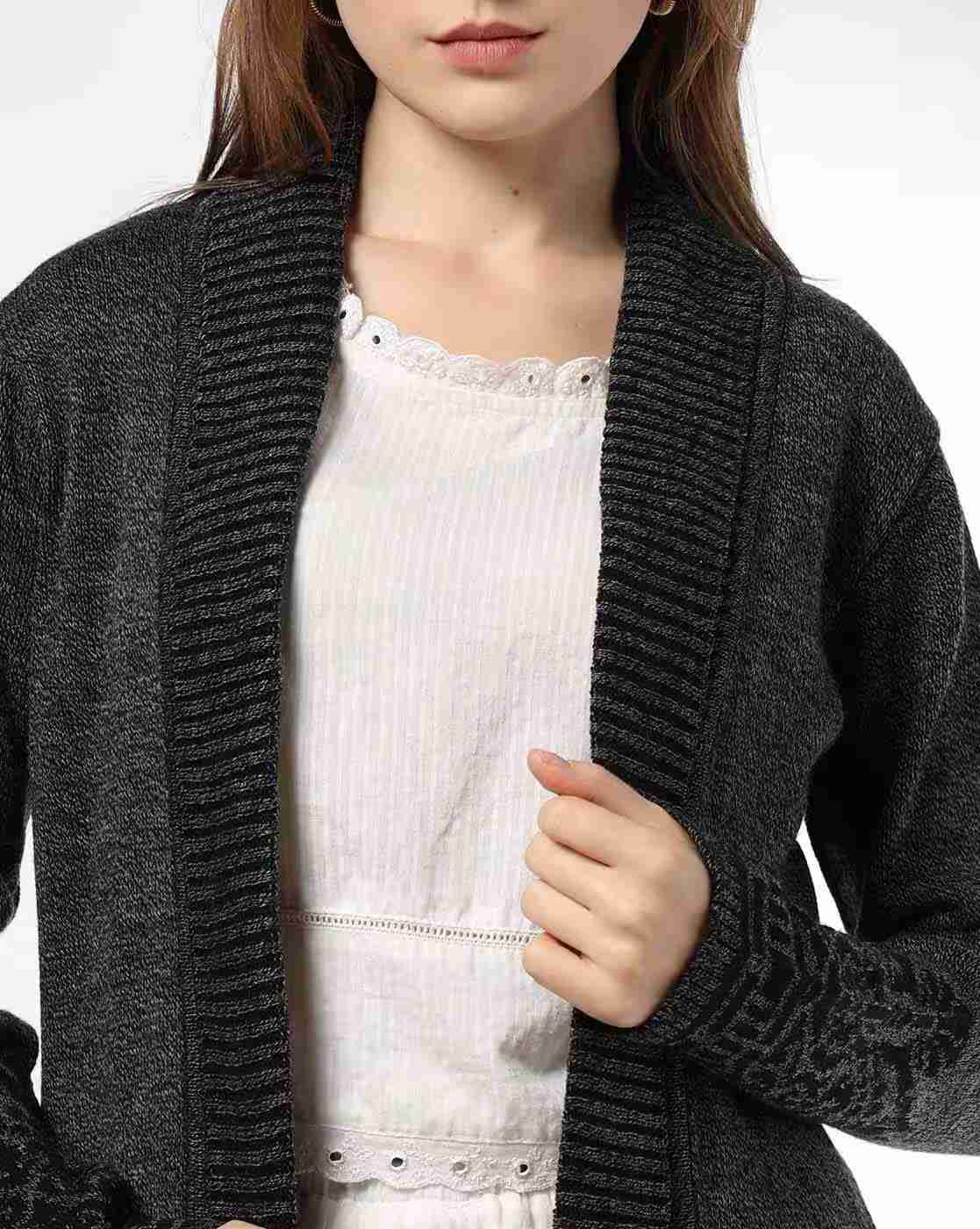 FUSION | Women Knitted Open-Front Shrug|4